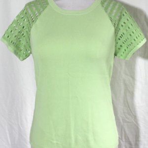 Pierri New York Pullover Sweater Pale Green Interesting Sleeves sz Medium